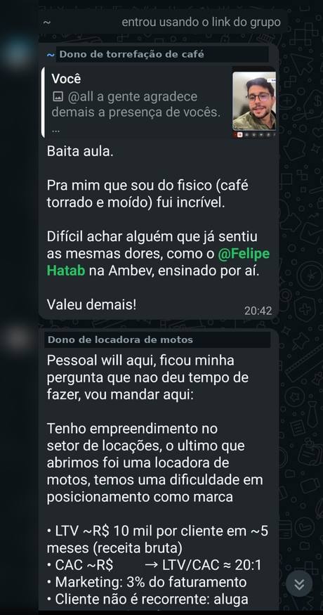 Print da comunidade no WhatsApp