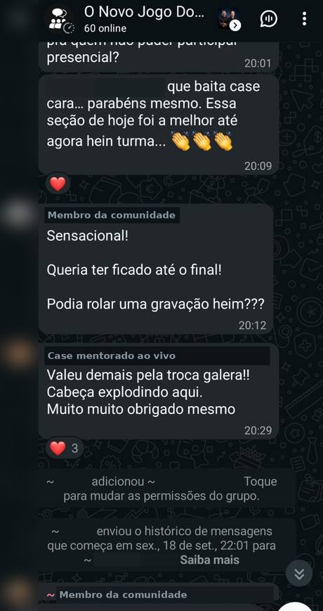 Print da comunidade no WhatsApp